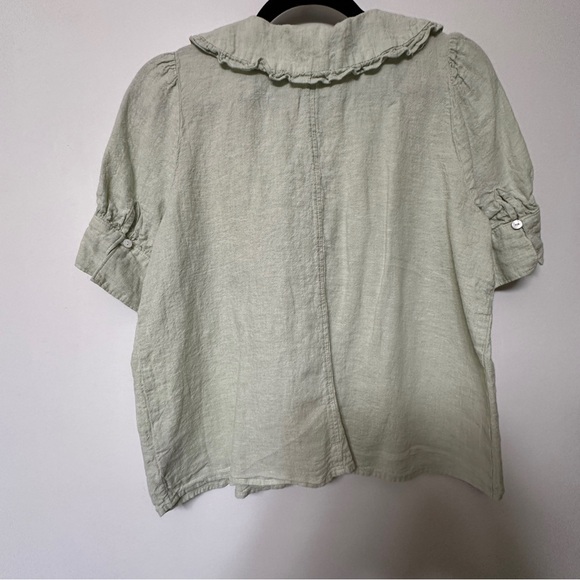 Madewell Frill Collar Puff Sleeve Blouse Size 6 - Picture 4 of 4